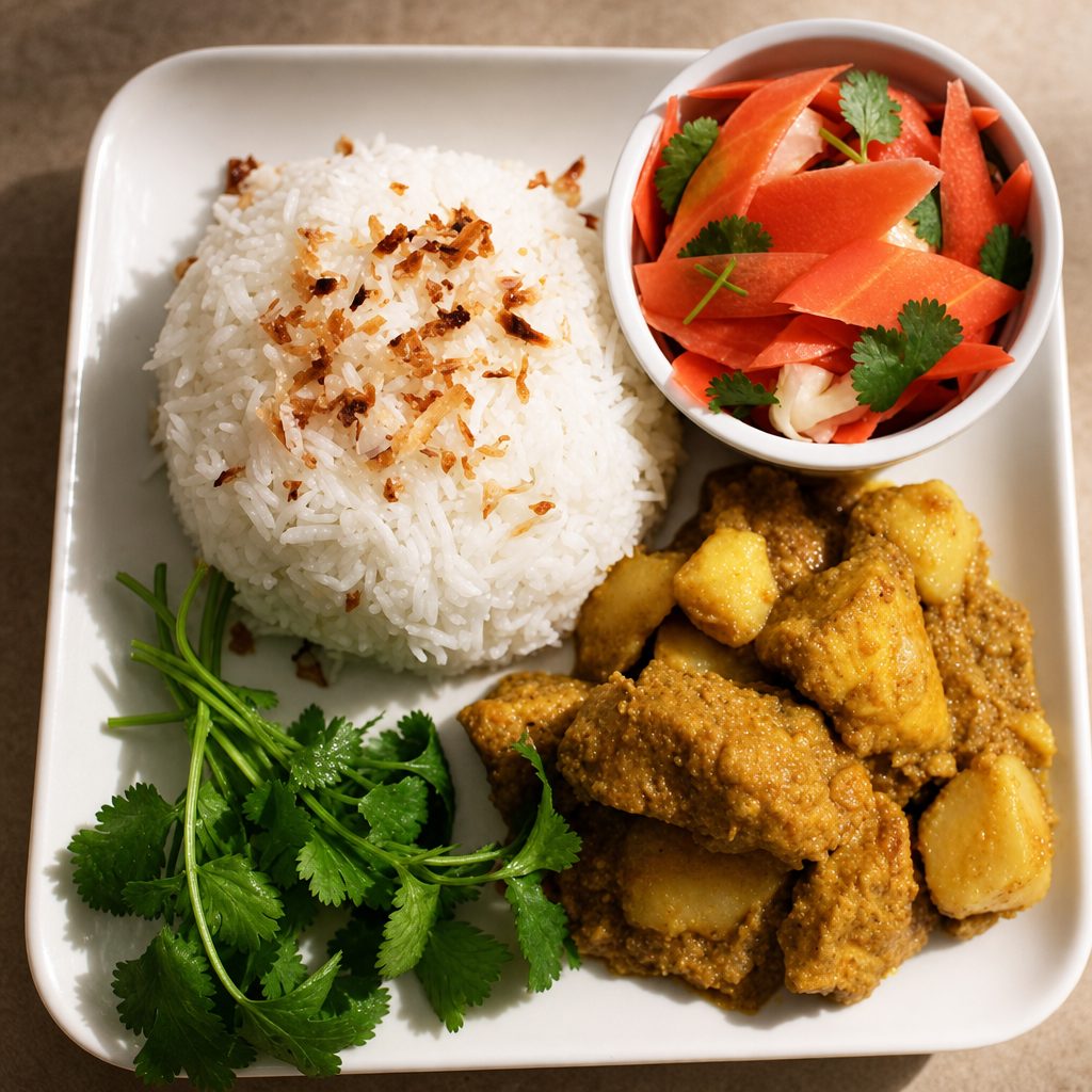 Chicken Potato Curry W/ Rice.